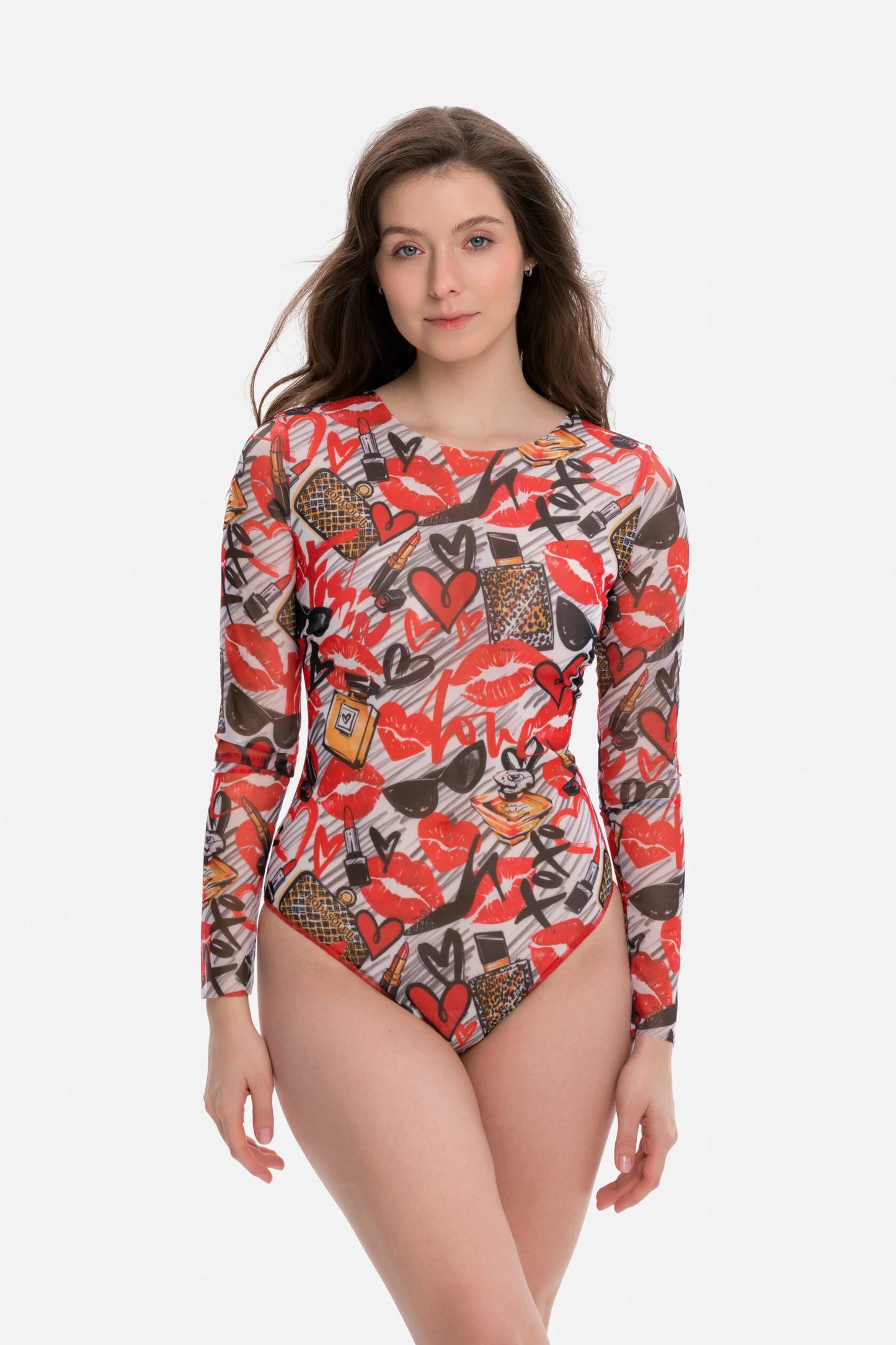 Closed Back One-piece Swimsuit with Sleeves "Fashion"