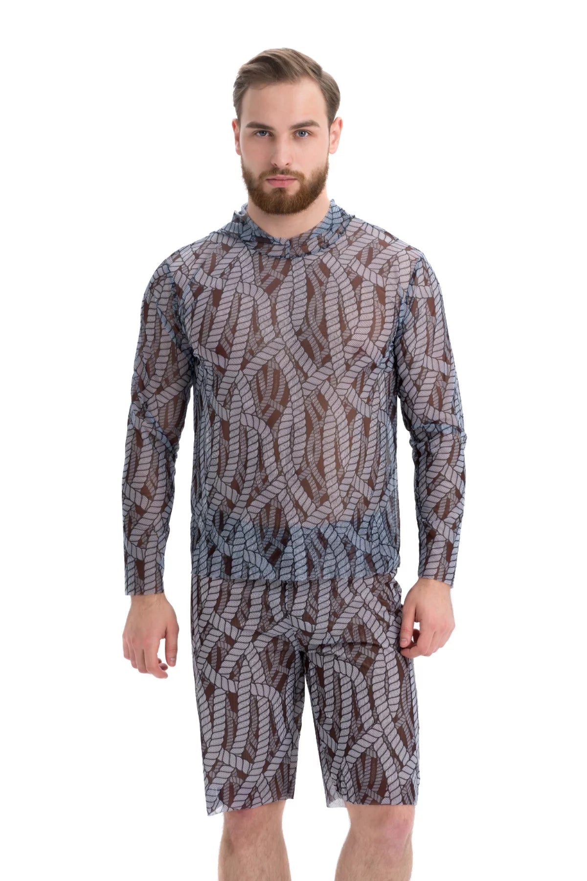 T-SHIRT WITH HOOD ROPES