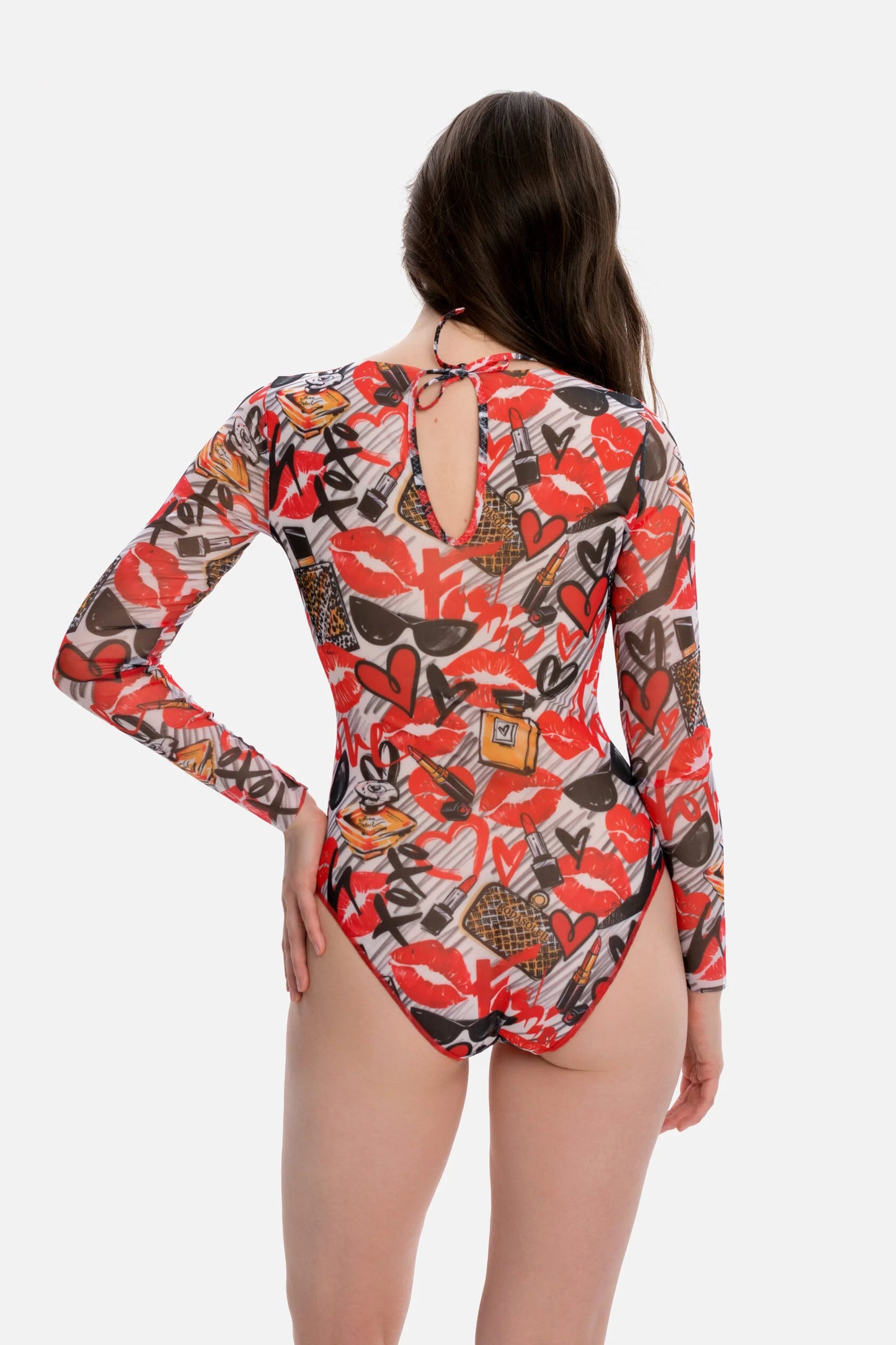 Closed Back One-piece Swimsuit with Sleeves "Fashion"