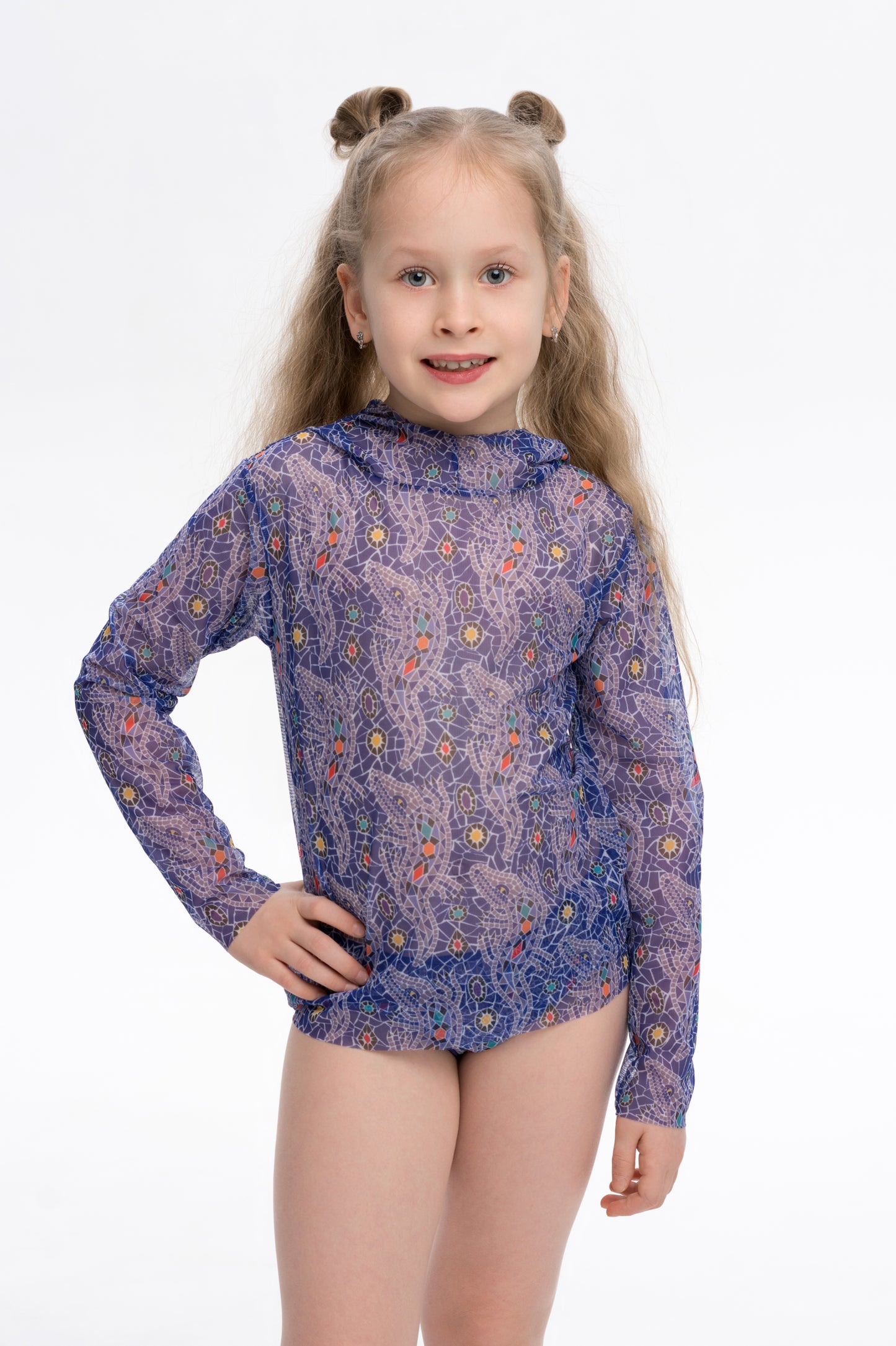 KID's Smart T-shirt with Hood "Crocodile Purple"