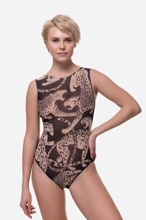 One-piece Sleeveless Swimsuit "Wild Cat"