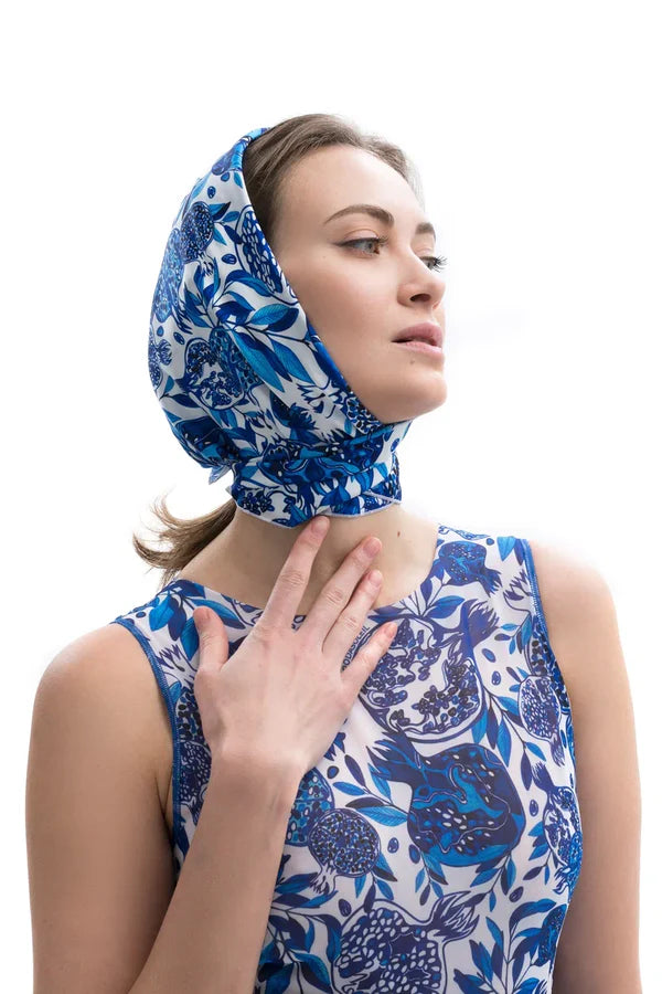 Pomegranate Blue Scarf