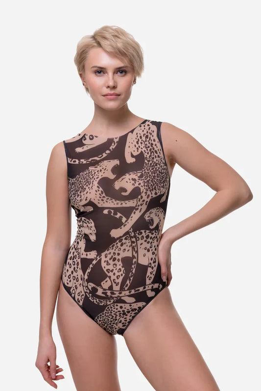 One-piece Sleeveless Swimsuit "Wild Cat"