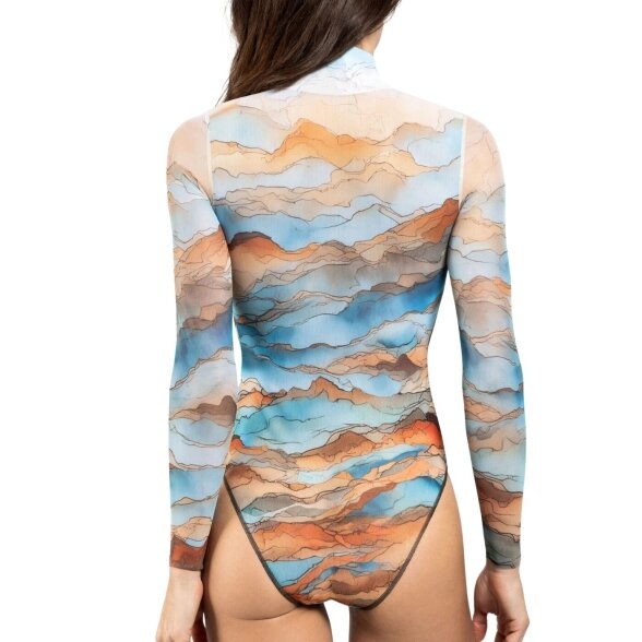 Zipper swimsuit with sleeves "Anza"