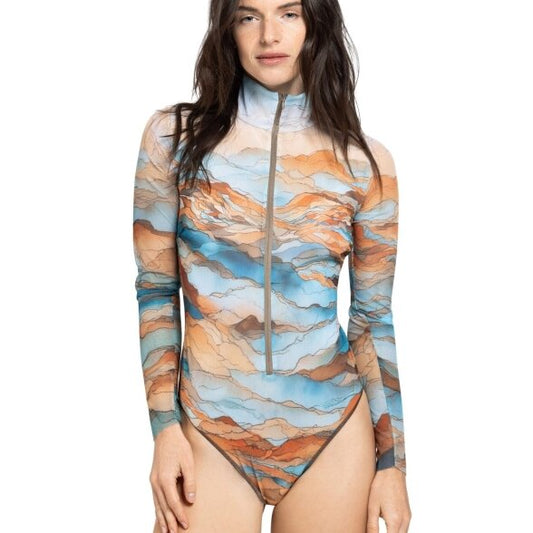Zipper swimsuit with sleeves "Anza"