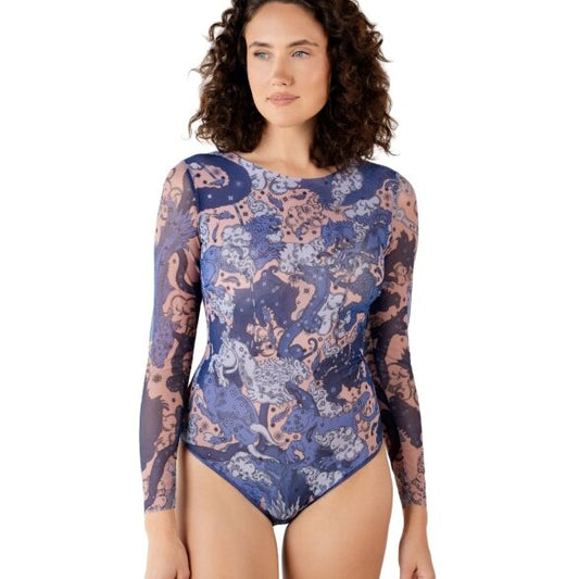 Closed Back One-piece Swimsuit with Sleeves "Ephemeris"