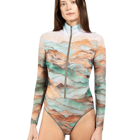 Zipper swimsuit with sleeves "Taghazout"
